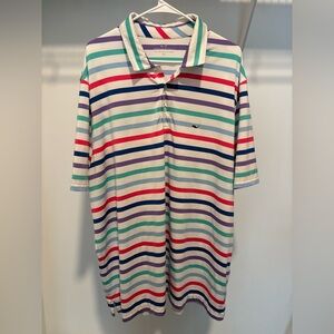 Vineyard Vines Bright Multi-Striped Polo — Red, Navy, Purple, Teal, Light Blue